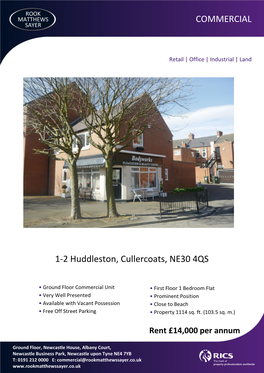 COMMERCIAL 1-2 Huddleston, Cullercoats, NE30