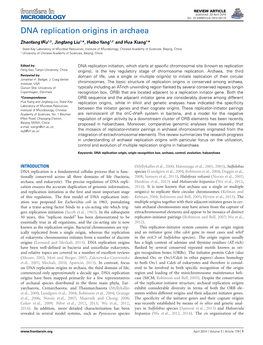 DNA Replication Origins in Archaea