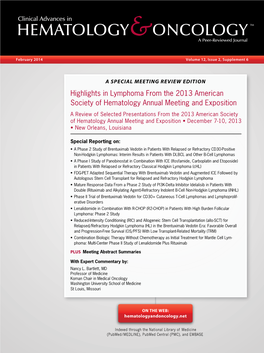 Highlights in Lymphoma from the 2013 American Society Of