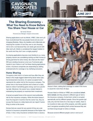 The Sharing Economy - What You Need to Know Before You Share Your House Or Car