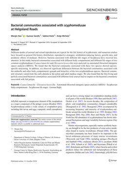 Bacterial Communities Associated with Scyphomedusae at Helgoland Roads