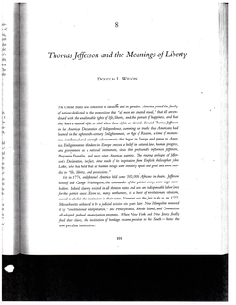 Thomas Jefferson and the Meanings of Liberty