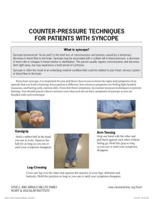 Counter-Pressure Techniques for Patients with Syncope