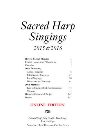 Sacred Harp Minutes 2015