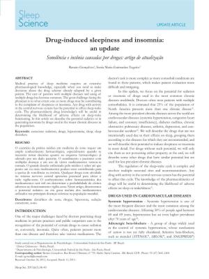 Drug-Induced Sleepiness and Insomnia: an Update Sonolência E Insônia Causadas Por Drogas: Artigo De Atualização