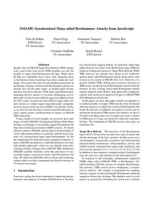 SMASH: Synchronized Many-Sided Rowhammer Attacks from Javascript