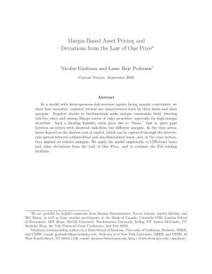 Margin-Based Asset Pricing and Deviations from the Law of One Price∗