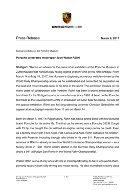 Press Release March 6, 2017