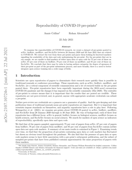 Reproducibility of COVID-19 Pre-Prints∗