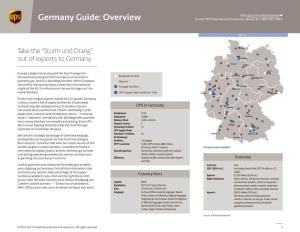 Germany Guide: Overview Or Call UPS International Customer Service at 1-800-782-7892