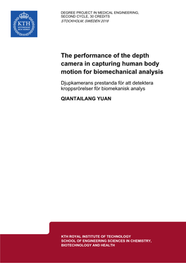 The Performance of the Depth Camera in Capturing Human Body Motion for Biomechanical Analysis