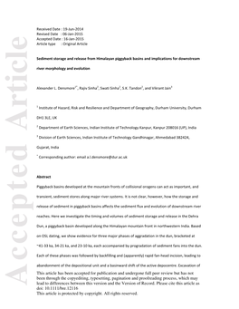 Sediment Storage and Release from Himalayan Piggyback Basins And