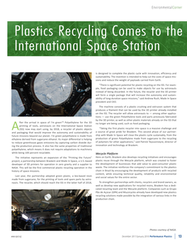 Plastics Recycling Comes to the International Space Station