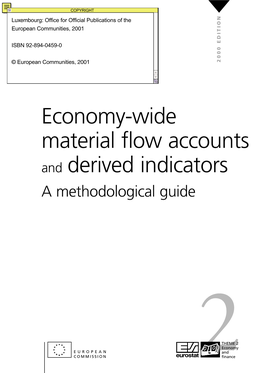 Economy-Wide Material Flow Accounts and Derived Indicators a Methodological Guide