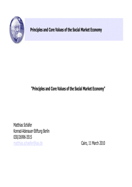 Principles and Core Values of the Social Market Economy