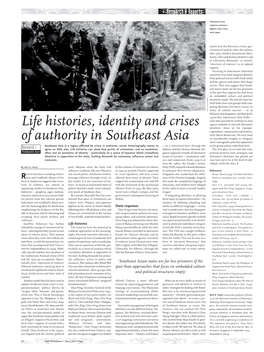 Life Histories, Identity and Crises of Authority in Southeast Asia