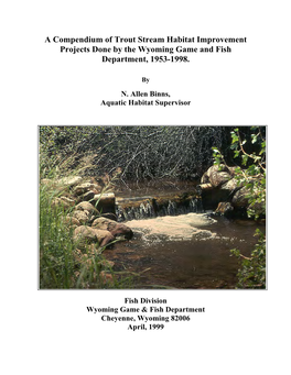 Compendium of Trout Stream Habitat Improvement Projects (1953-1998)