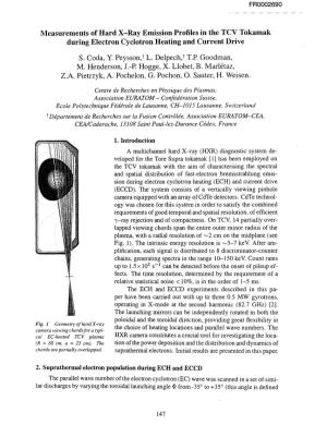 Measurements of Hard X-Ray Emission Profiles in the TCV Tokamak During Electron Cyclotron Heating and Current Drive S