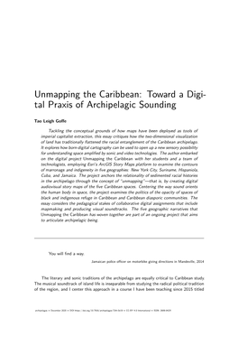 Unmapping the Caribbean: Toward a Digital Praxis of Archipelagic Sounding