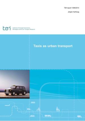 Taxis As Urban Transport