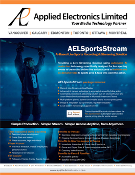 Aelsportsstream AI-Based Live Sports Recording & Streaming Solution