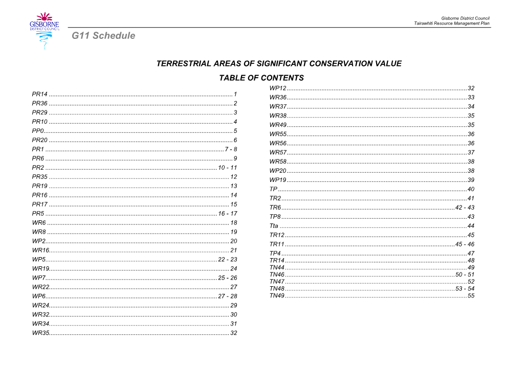 G11 Schedule