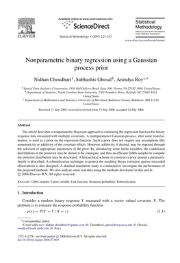 Nonparametric Binary Regression Using a Gaussian Process Prior