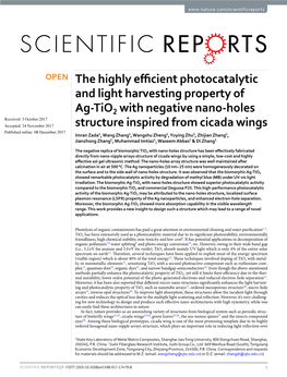 The Highly Efficient Photocatalytic and Light Harvesting Property of Ag-Tio2