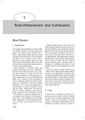 Rule-Utilitarianism and Euthanasia 1