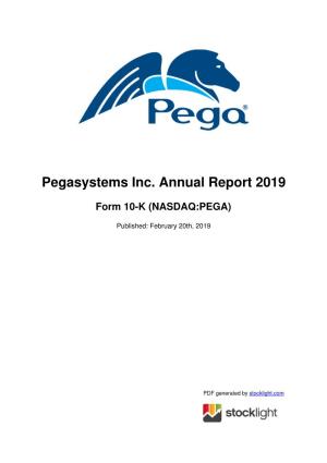Pegasystems Inc. Annual Report 2019