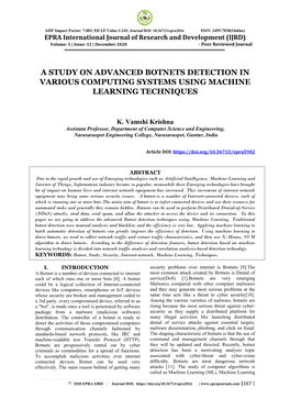 A Study on Advanced Botnets Detection in Various Computing Systems Using Machine Learning Techniques