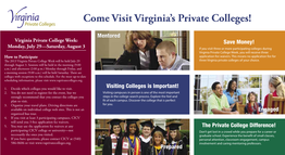 Come Visit Virginia's Private Colleges!