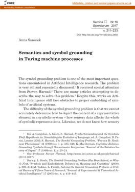 Semantics and Symbol Grounding in Turing Machine Processes