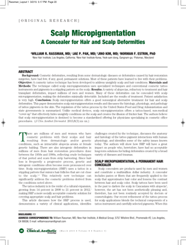 Scalp Micropigmentation a Concealer for Hair and Scalp Deformities