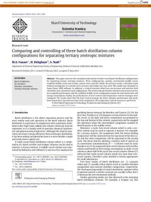 Comparing and Controlling of Three Batch Distillation Column Configurations for Separating Tertiary Zeotropic Mixtures