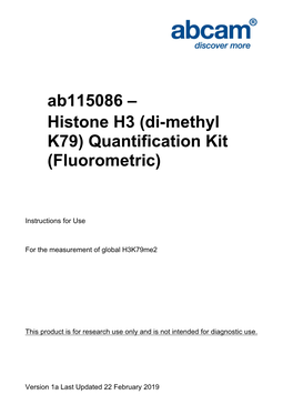 Histone H3 (Di-Methyl K79) Quantification Kit (Fluorometric)