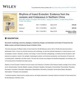 Rhythms of Insect Evolution: Evidence from the Jurassic and Cretaceous