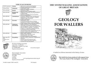 GEOLOGY for WALLERS Innumerable Exceptions (Eg the Scottish Coalfields and Parts of the English Midlands)