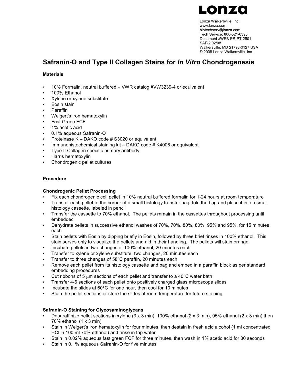 Safranin-O and Type II Collagen Stains WEB-PR-PT-2501 SAF-2