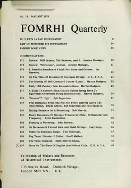 FOMRHI Quarterly