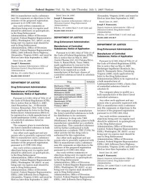 Federal Register/Vol. 72, No. 128/Thursday, July 5, 2007/Notices