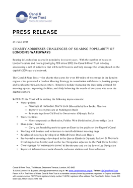 London Mooring Strategy Announcement