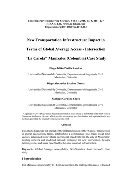 New Transportation Infrastructure Impact in Terms of Global