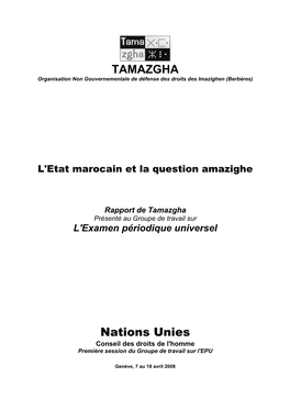 TAMAZGHA Nations Unies