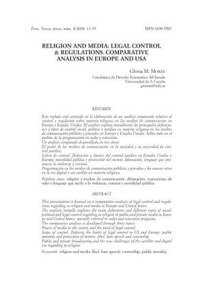 Religion and Media: Legal Control & Regulations. Comparative Analysis in Europe And