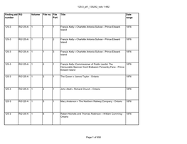 125-3 Pt1 135242 Vols 1-482 Page 1 of 658 Finding Aid Number RG