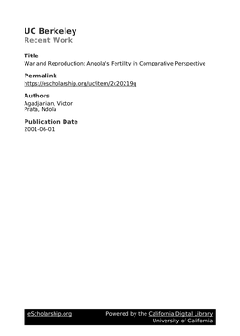 Angola's Fertility in Comparative Perspective