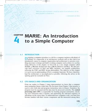 MARIE: an Introduction to a Simple Computer