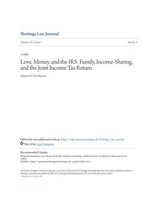 Family, Income-Sharing, and the Joint Income Tax Return Marjorie E