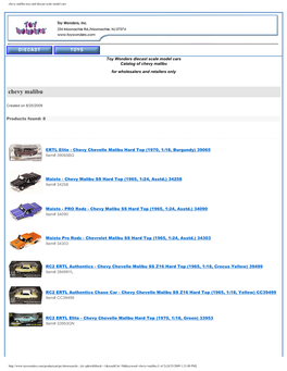 Chevy Malibu Toys and Diecast Scale Model Cars